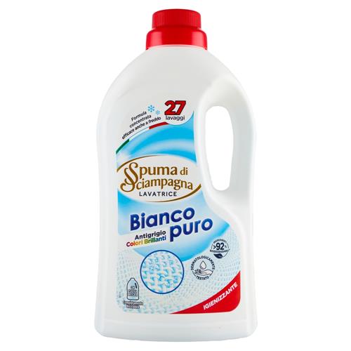 SPUMA DI SCIAMPAGNA LIQUIDO LAVATRICE 27 LAVAGGI BIANCOPURO