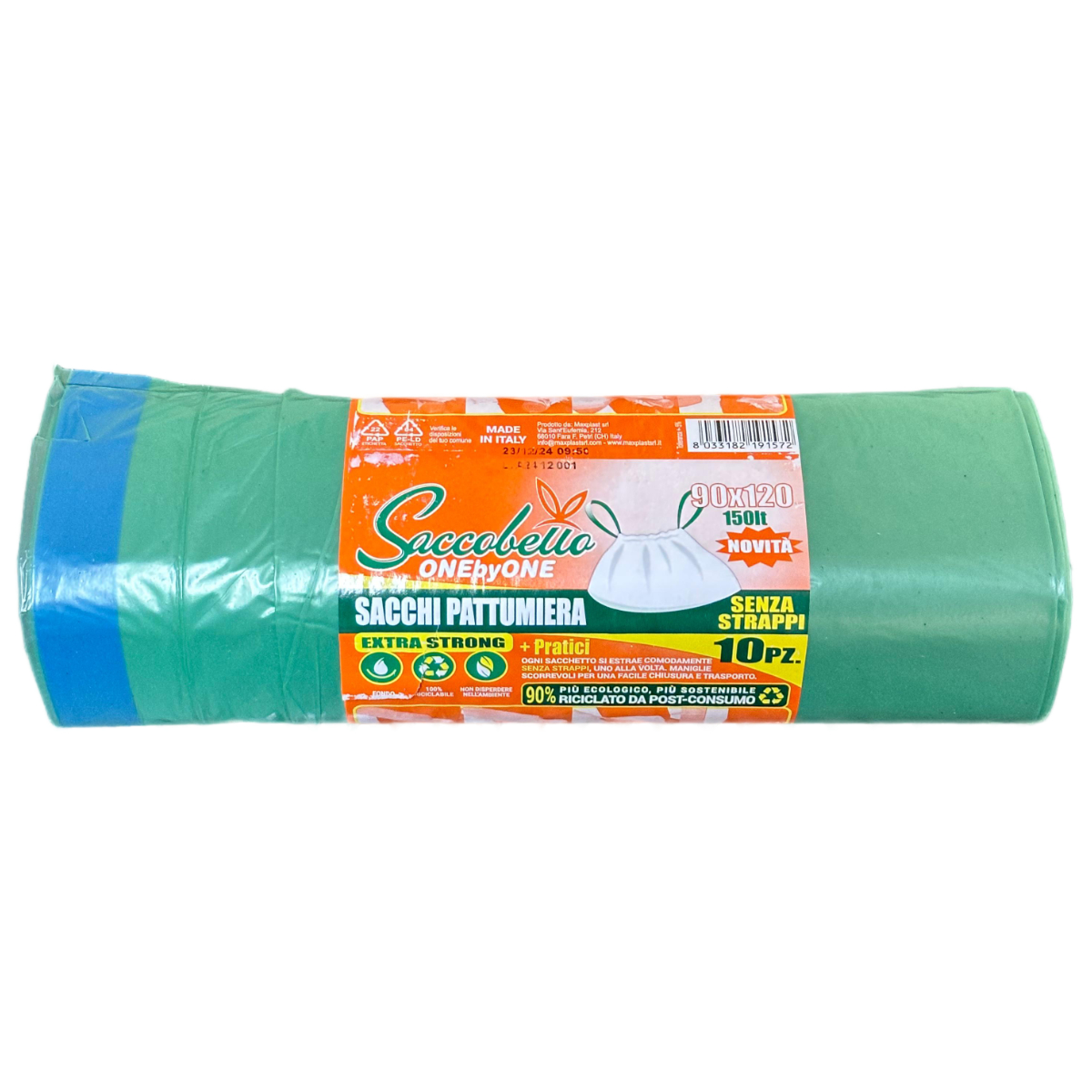 SACCO CONDOMINIALE VERDE PESANTE 90X120 10PZ 150LT SACCOBELLO
