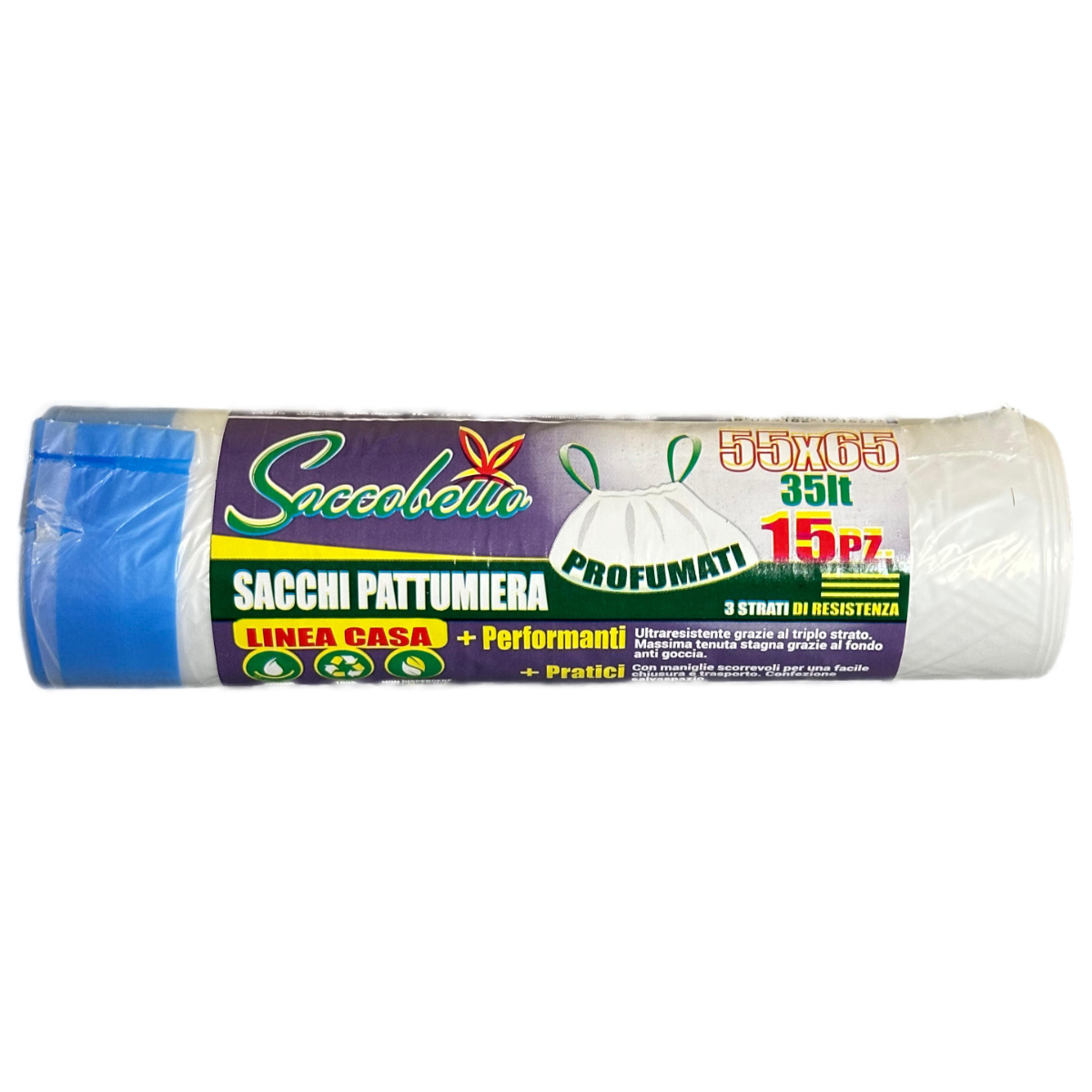 SACCO 55X65 PROFUMATO NEUTRO TRASPARENTE 15PZ SACCOBELLO