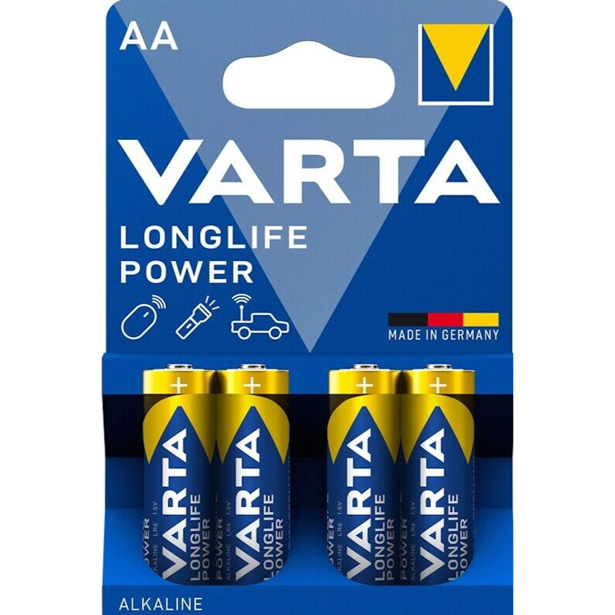 VARTA BATTERIE ALKALINE STILO AA 4 PZ LONGLIFE POWER