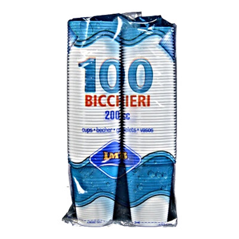 . . .  . BICCHIERI ACQUA 200cc IMB BIANCHI 100pz