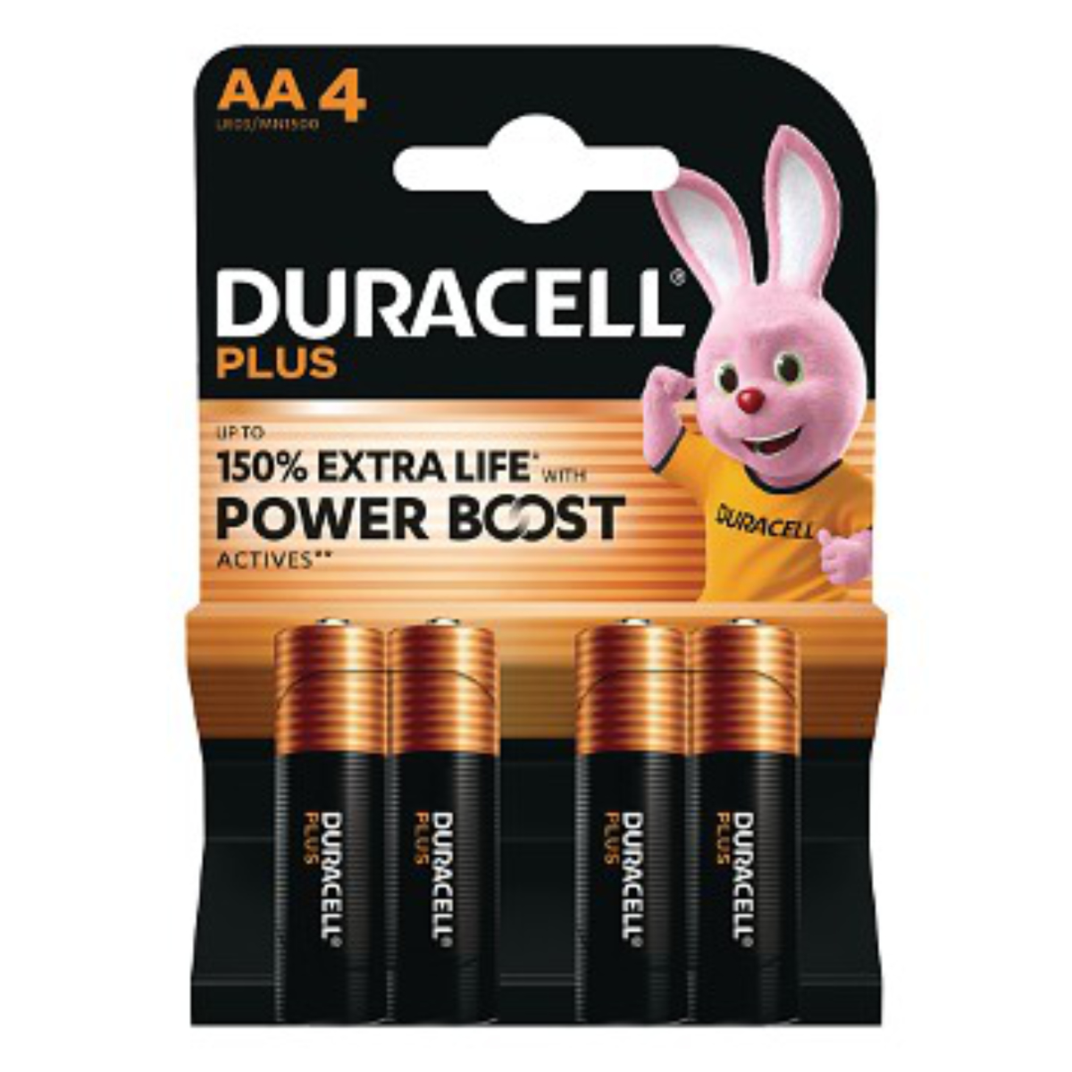 DURACELL BATTERIE PLUS 100 ALCALINE 4 PZ STILO AA