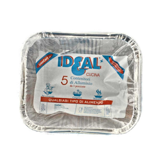 IDEAL TEGLIE ALLUMINIO 1 PORZIONE 5 PZ SENZA COPERCHIO