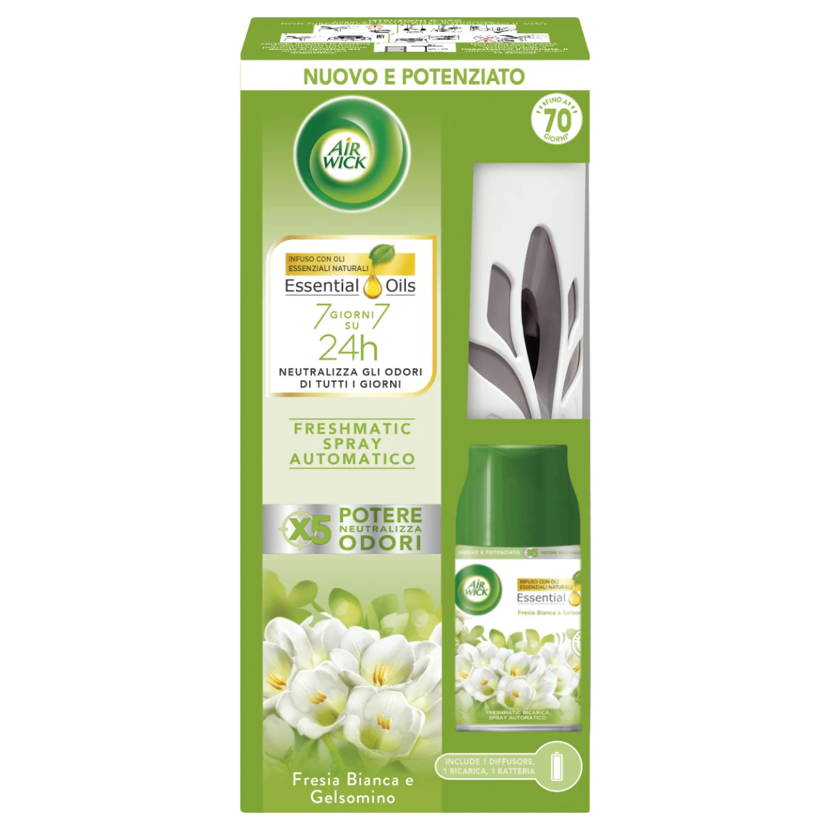 AIR WICK FRESHMATIC BASE + RICARICA FRESIA E GELSOMINO