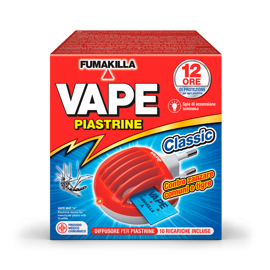 VAPE INSETTICIDA DIFFUSORE ELETTRICO PIASTRINE + 10 PIASTRINE