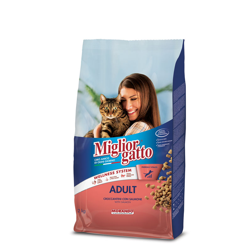 MIGLIORGATTO ADULT CROCCHETTE SALMONE OMEGA3 2 KG