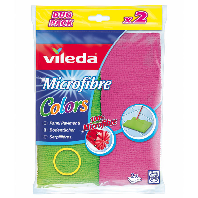 VILEDA PANNO PAVIMENTI MICROFIBRA COLOR 2PZ 40X50CM  151284