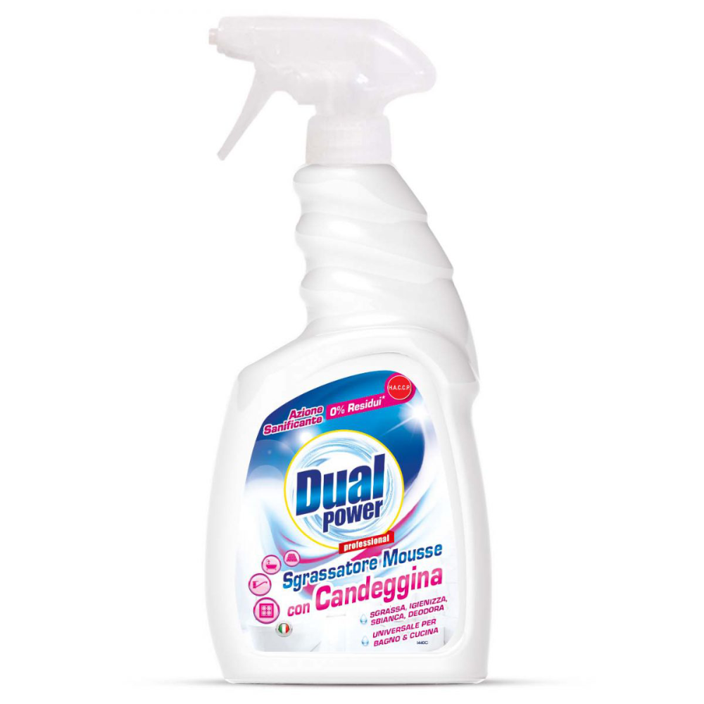 DUAL POWER SGRASSATORE MOUSSE CON CANDEGGINA 750 ML