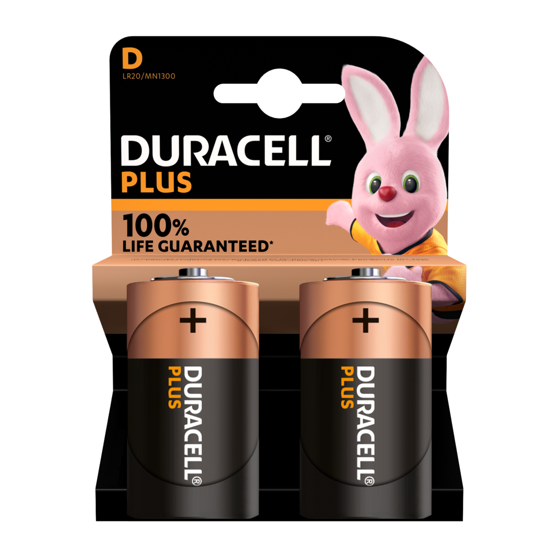 DURACELL BATTERIE PLUS 100 ALCALINE 2 PZ TORCIA D