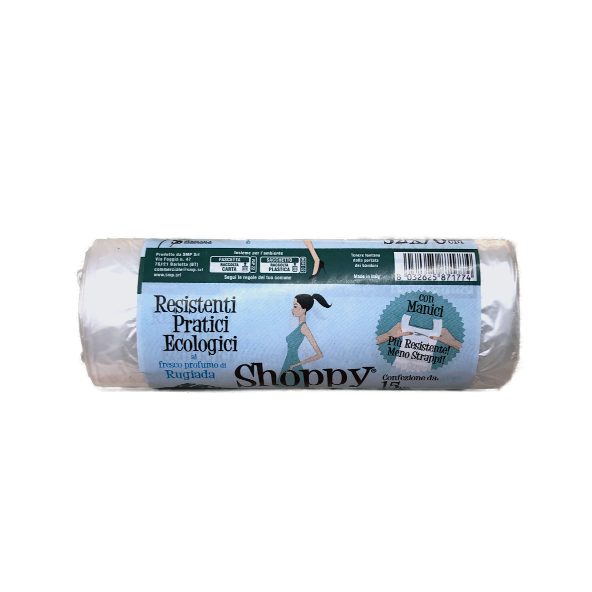 SHOPPY SACCO PROFUMATO TRASPARENTE RUGIADA 52X70 CON MANICI