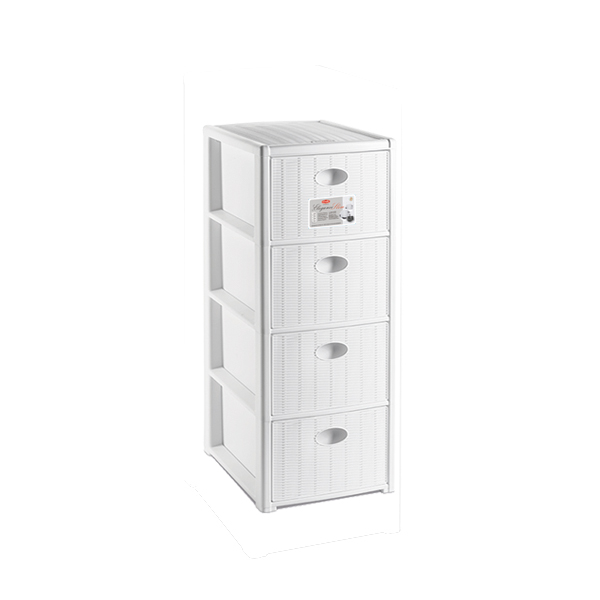 STEFANPLAST CASSETTIERA ELEGANCE SLIM 4 CASSETTI BIANCA