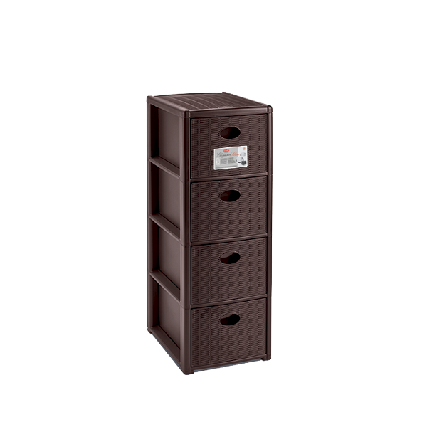 STEFANPLAST CASSETTIERA ELEGANCE SLIM 4 CASSETTI MOKA