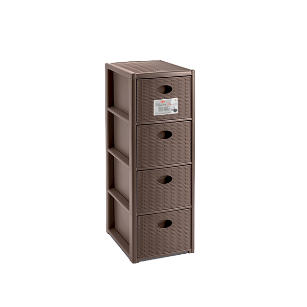STEFANPLAST CASSETTIERA ELEGANCE SLIM 4 CASSETTI TORTORA