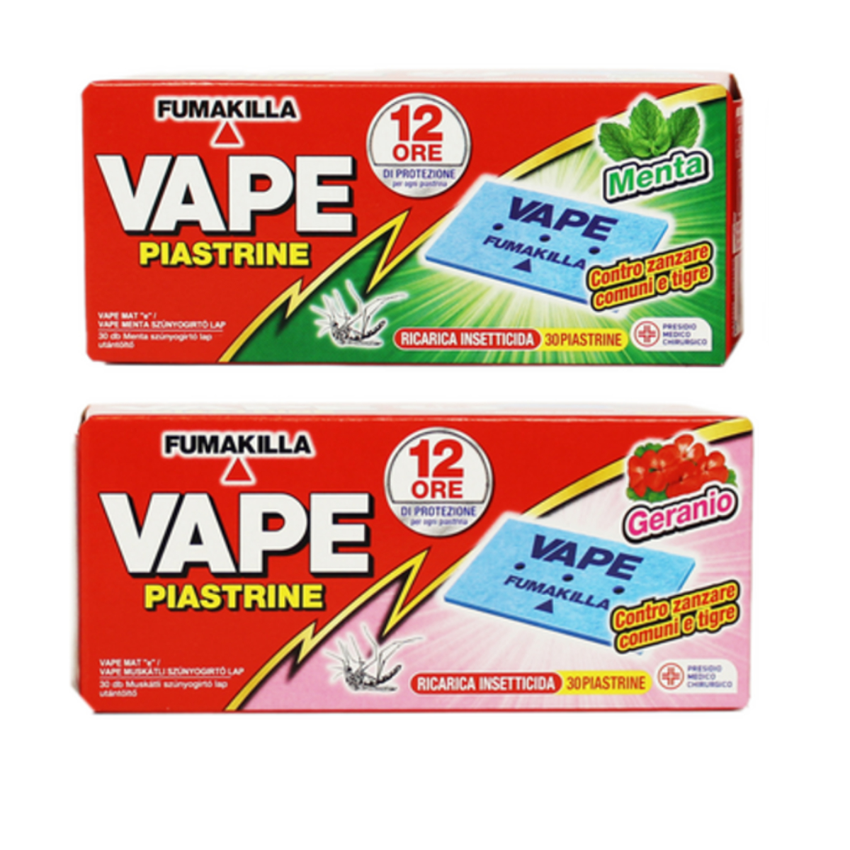 VAPE INSETTICIDA PIASTRINE ZANZARE 30 PZ RICARICA CASSA MISTA