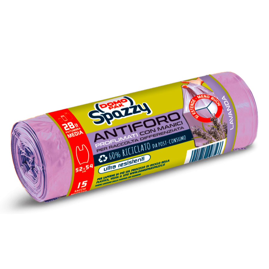 DOMOPAK SPAZZY SACCO PROFUMATO 28 LT 15 PZ LAVANDA