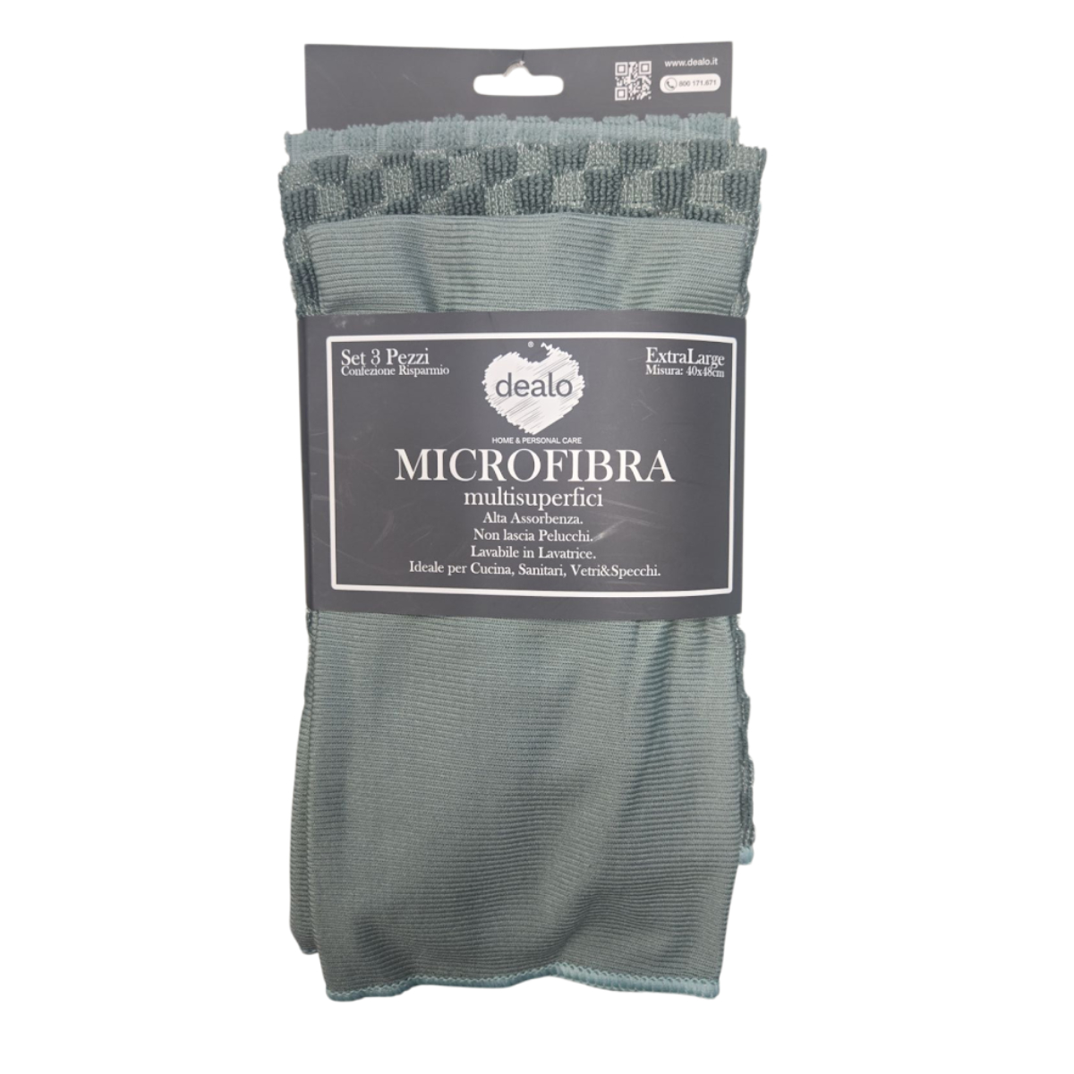 DEALO SET 3 PANNI MICROFIBRA 40X48 CM DELUXE