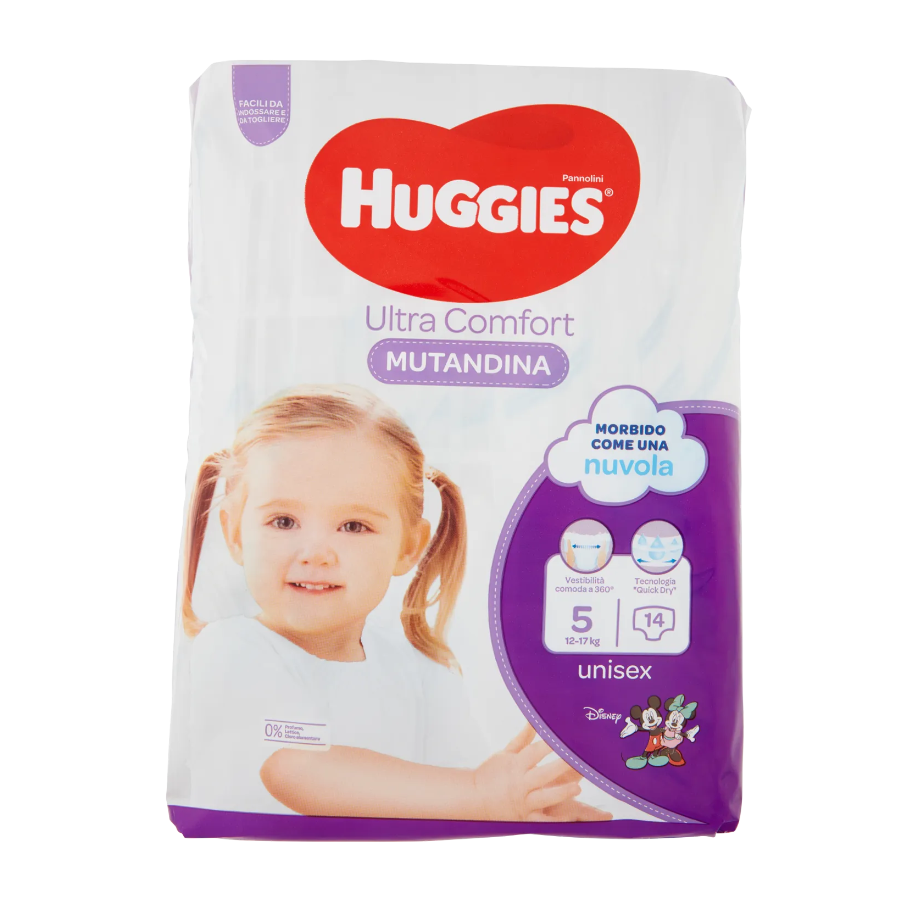 HUGGIES PANNOLINI MUTANDINA 12-17 KG 5° MISURA 14 PZ