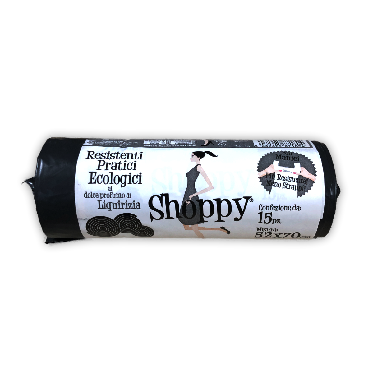 SHOPPY SACCO PROFUMATO NERO LIQUIRIZIA 52X70 CON MANICI