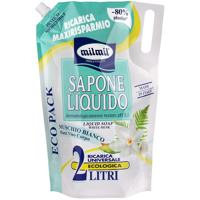 MIL MIL SAPONE LIQUIDO 2 LT RICARICA MUSCHIO BIANCO