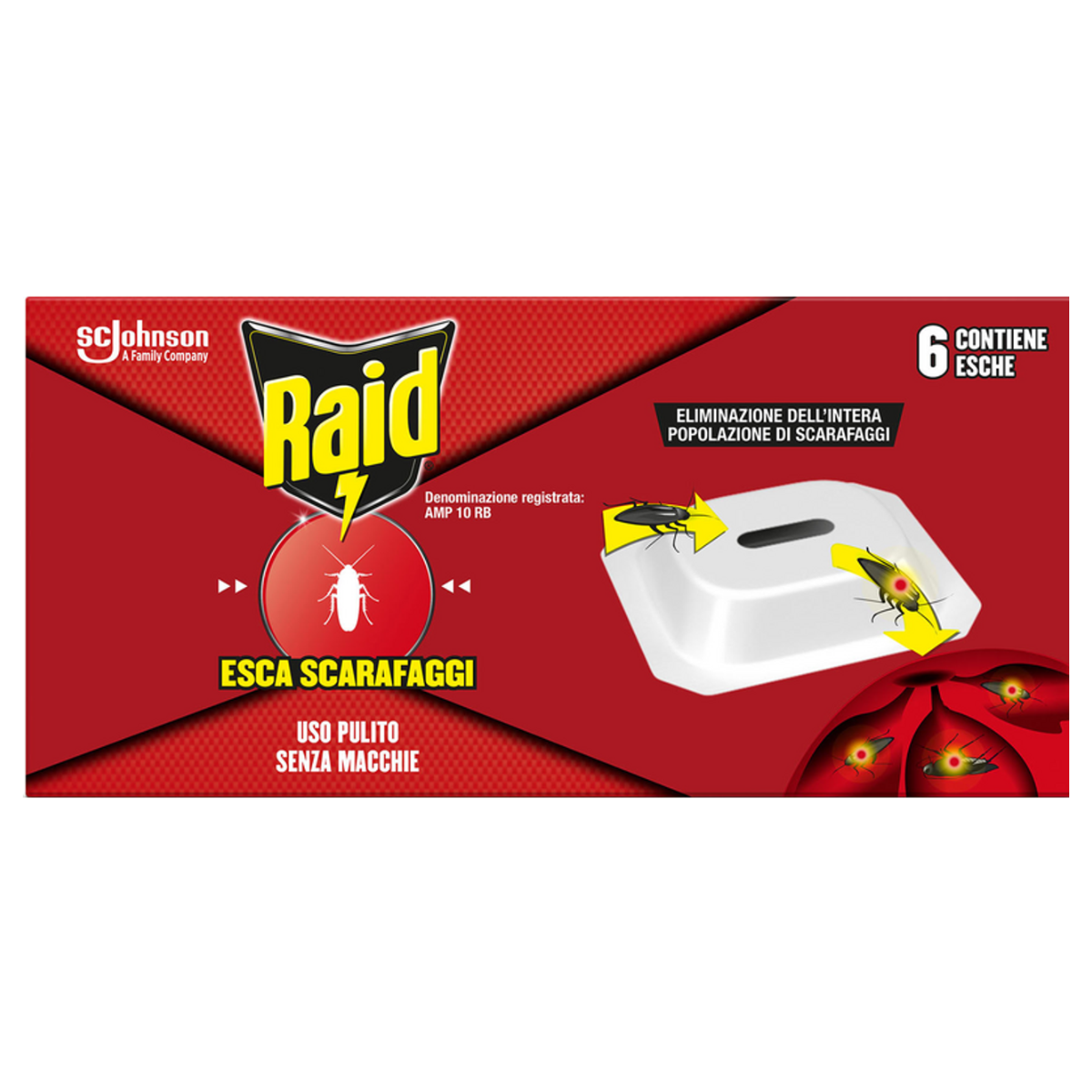 RAID INSETTICIDA ESCA SCARAFAGGI 6 PEZZI