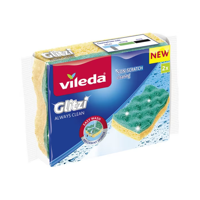 VILEDA SPUGNA GLITZI ALWAYS CLEAN 2 PZ