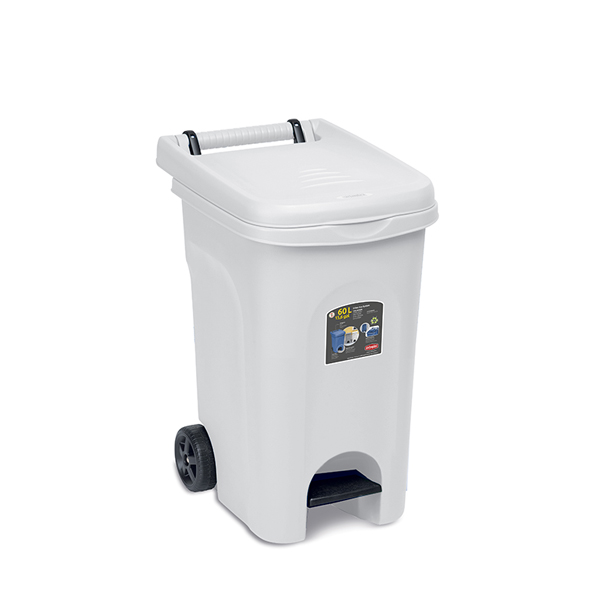 PATTUMIERA URBAN ECO SYSTEM 60 LT BIANCO C/PEDALE BIANCO STEFANPLAST