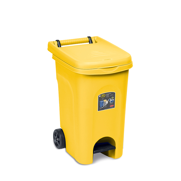 PATTUMIERA URBAN ECO SYSTEM 60 LT CON PEDALE GIALLO STEFANPLAST