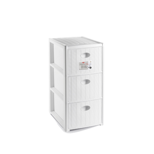 STEFANPLAST CASSETTIERA ELEGANCE SLIM 3 CASSETTI BIANCA