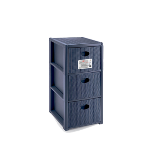 STEFANPLAST CASSETTIERA ELEGANCE SLIM 3 CASSETTI BLU