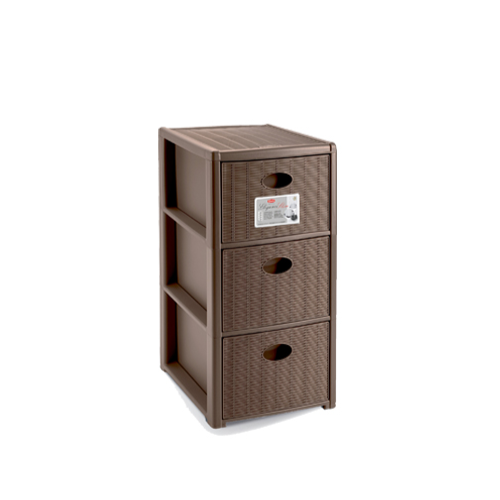STEFANPLAST CASSETTIERA ELEGANCE SLIM 3 CASSETTI TORTORA