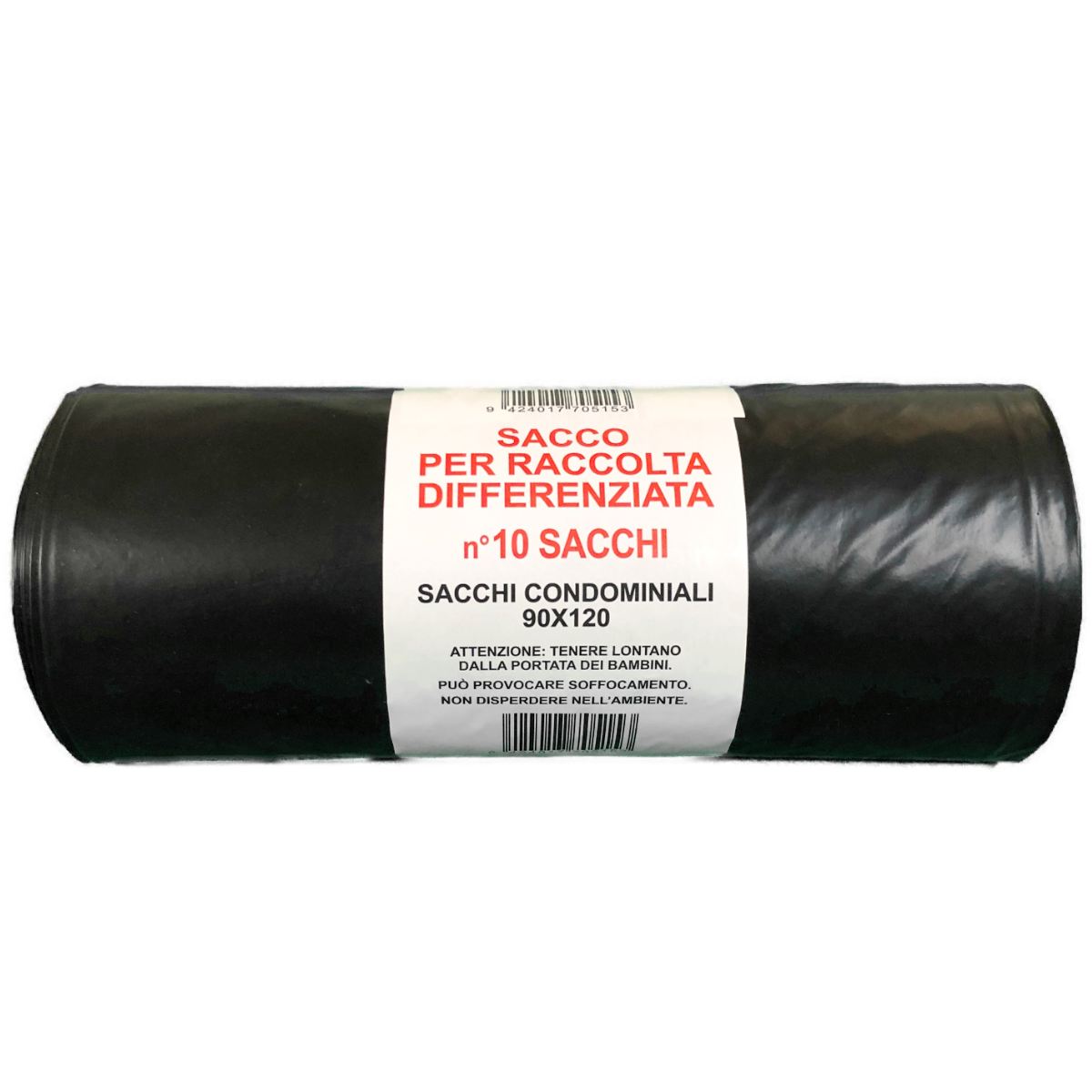 SACCO SPAZZATURA NERO 90X120 1KG 10 PZ