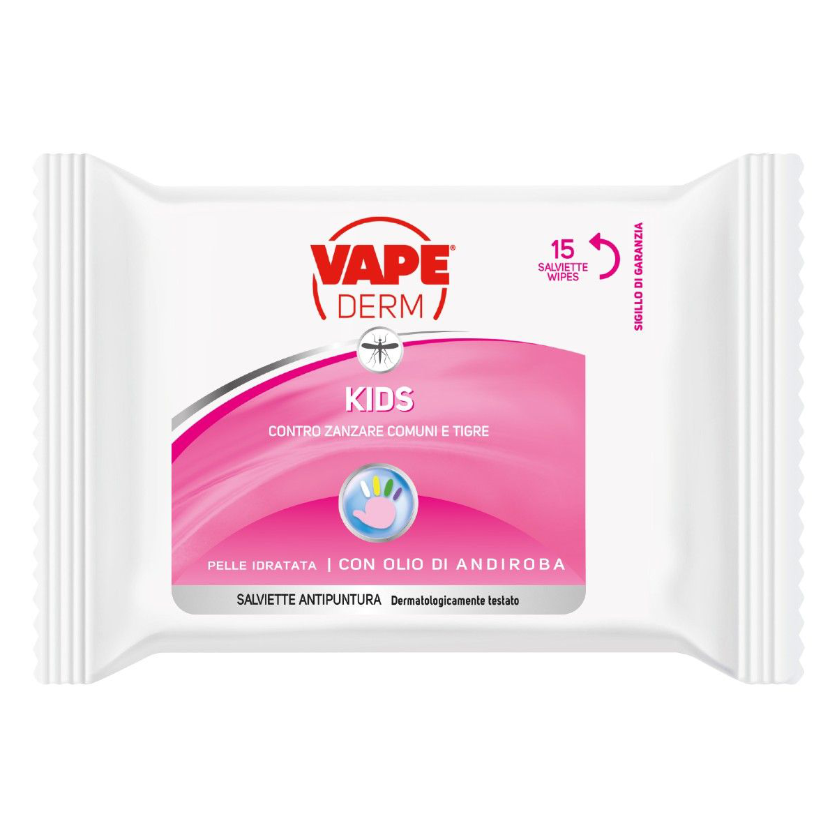 VAPE DERM SALVIETTE ANTIPUNTURA ZANZARE KIDS 15 PZ