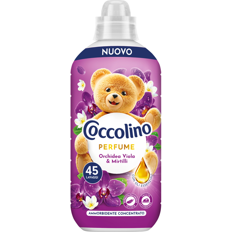 COCCOLINO AMMORBIDENTE CONCENTRATO 45 LAVAGGI 952 ML ORCHIDEA E MIRTILLI