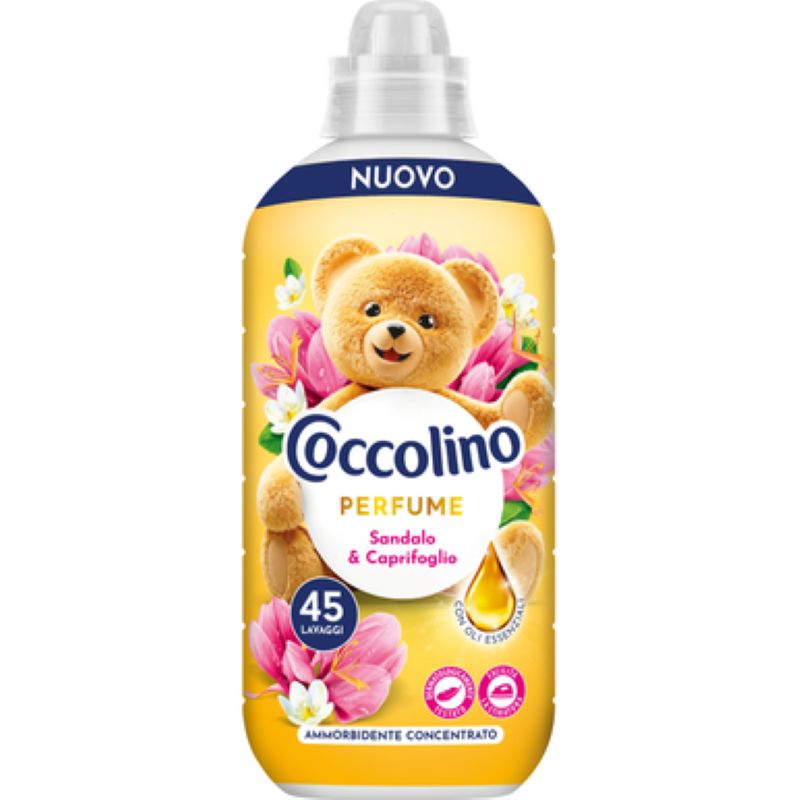COCCOLINO AMMORBIDENTE CONCENTRATO 45 LAVAGGI 980 ML SANDALO E CAPRIFOGLIO
