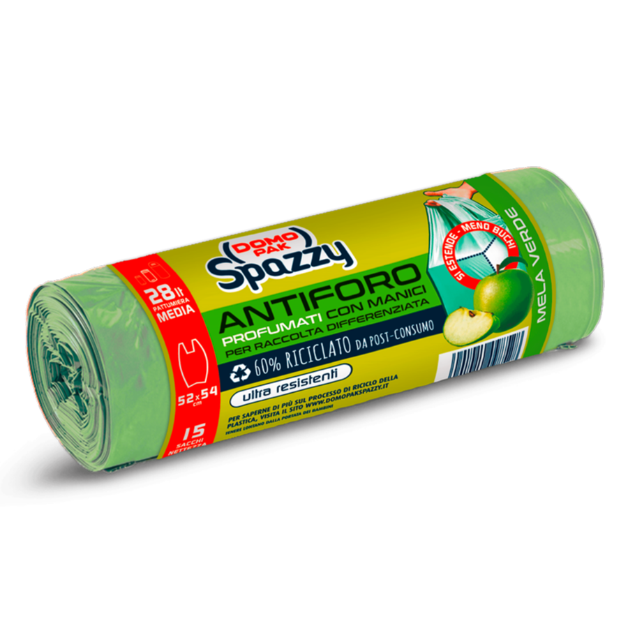 DOMOPAK SPAZZY SACCO PROFUMATO 28 LT 15 PZ MELA