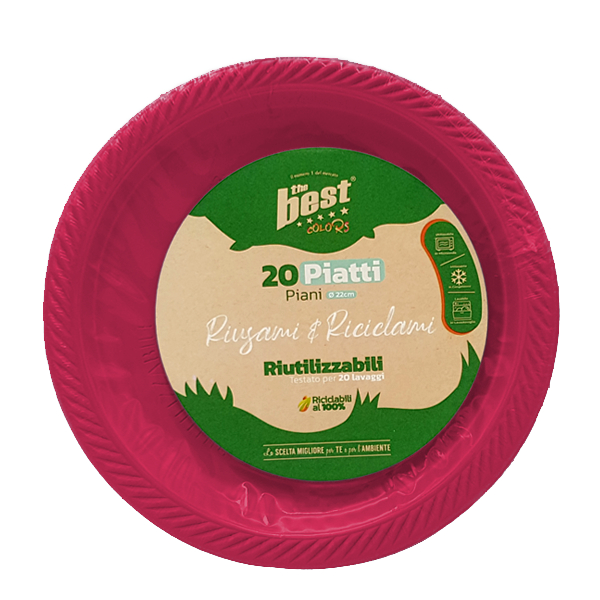 PIATTI PIANI 20PZ RIUTILIZZABILI FUCSIA THE BEST
