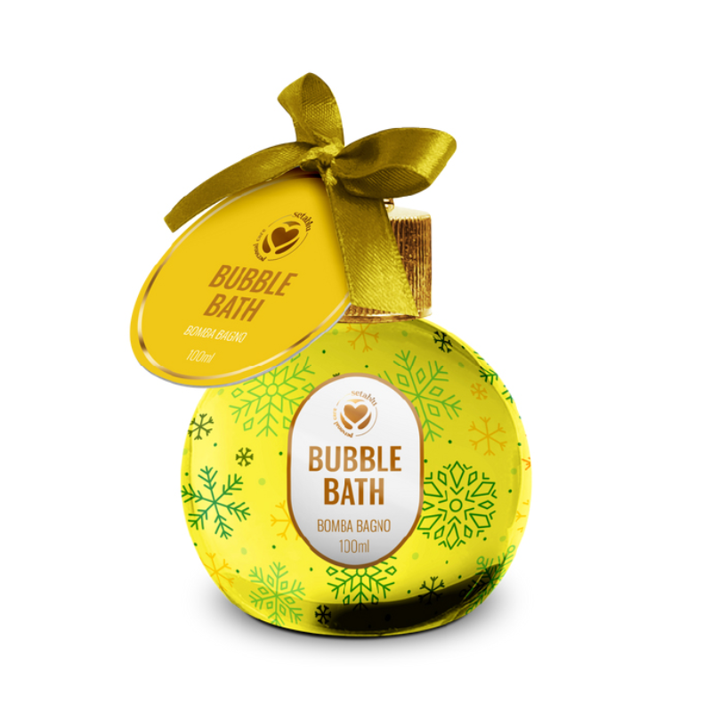 SETABLU CONFEZIONE REGALO BAGNO SCHIUMA 100 ML PALLA DI NATALE GIALLA