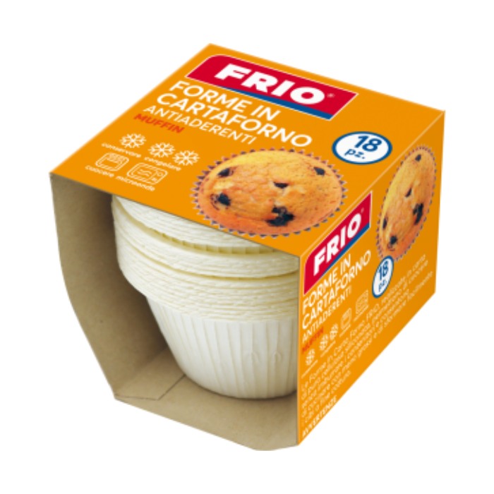 FRIO TEGLIE IN CARTA FORNO PER MUFFIN 18 PZ DIAMETRO 8 CM