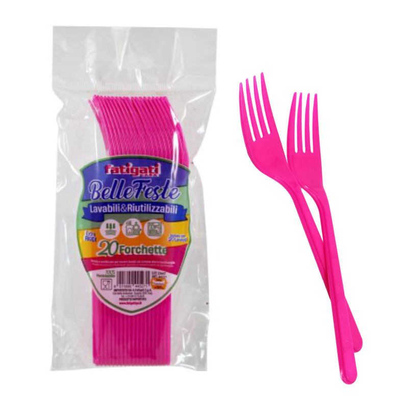 FATIGATI FORCHETTE RIUTILIZZABILI 20 PZ FUCSIA