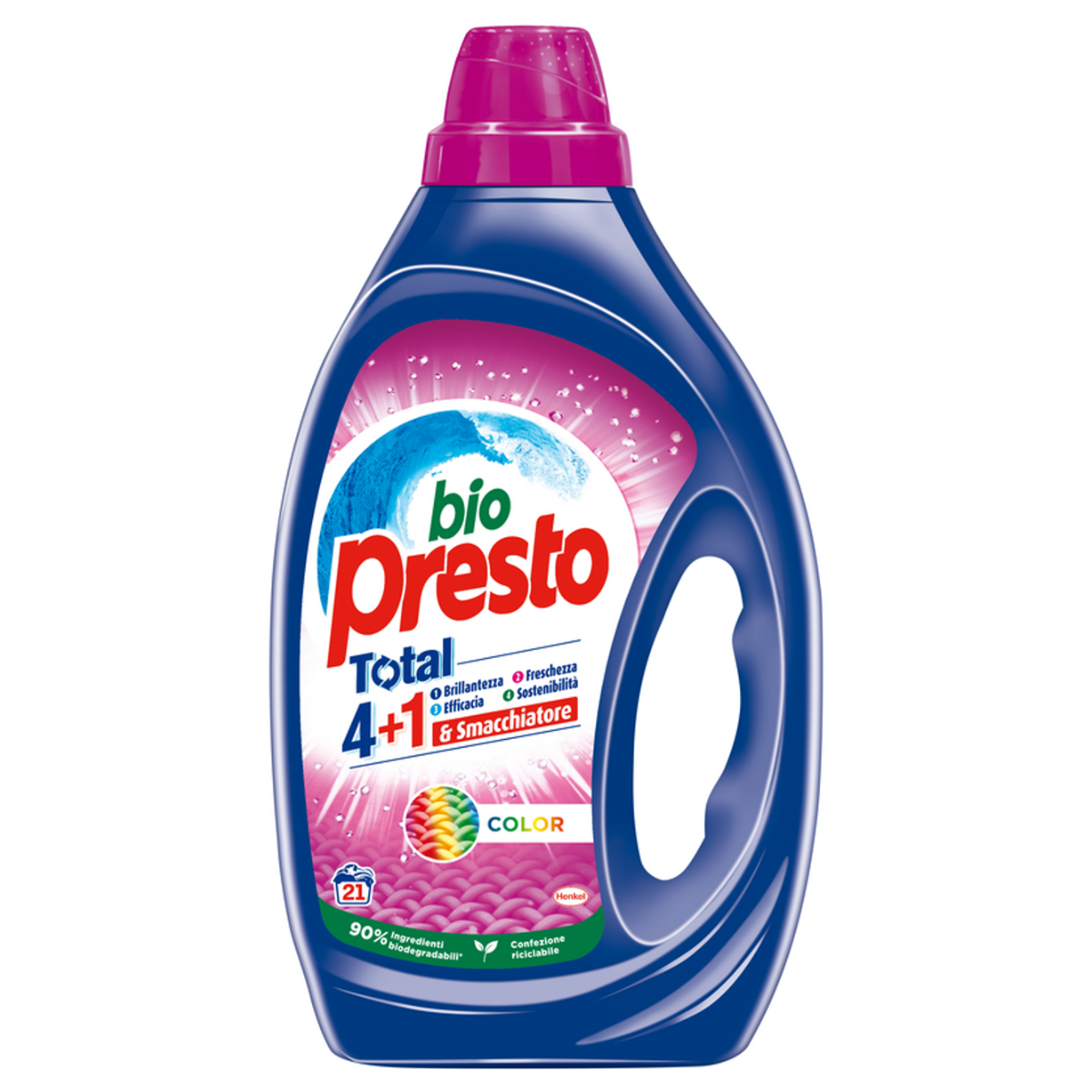 BIO PRESTO LIQUIDO LAVATRICE 21 LAVAGGI 945 ML COLOR