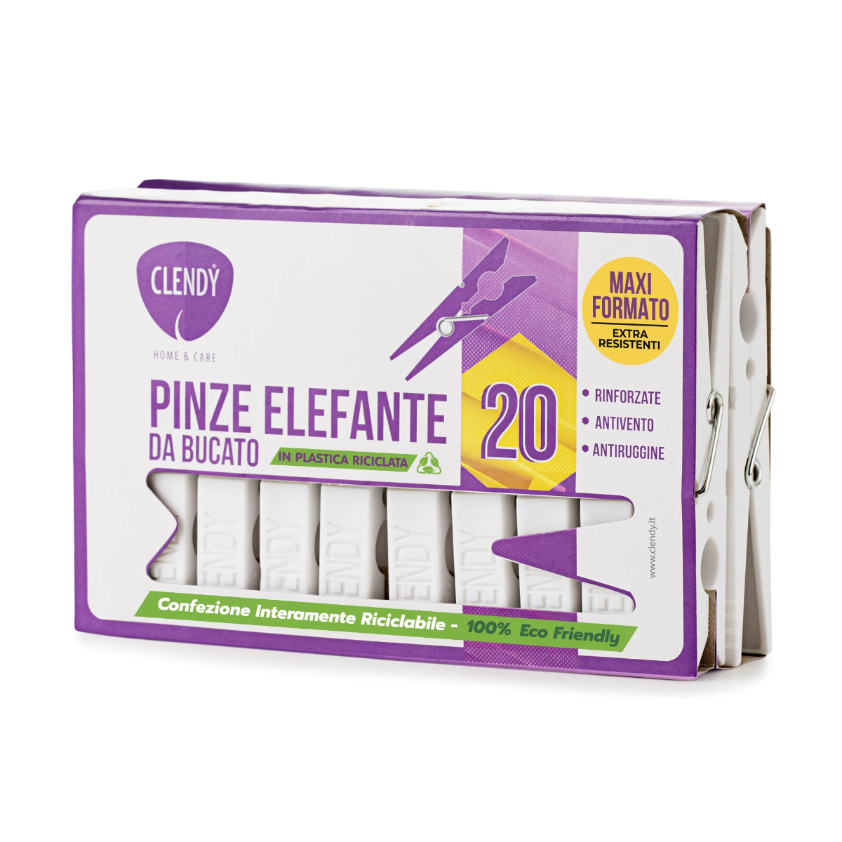 CLENDY MOLLETTE PLASTICA BIANCHE 20 PZ ELEFANTE RINFORZATE