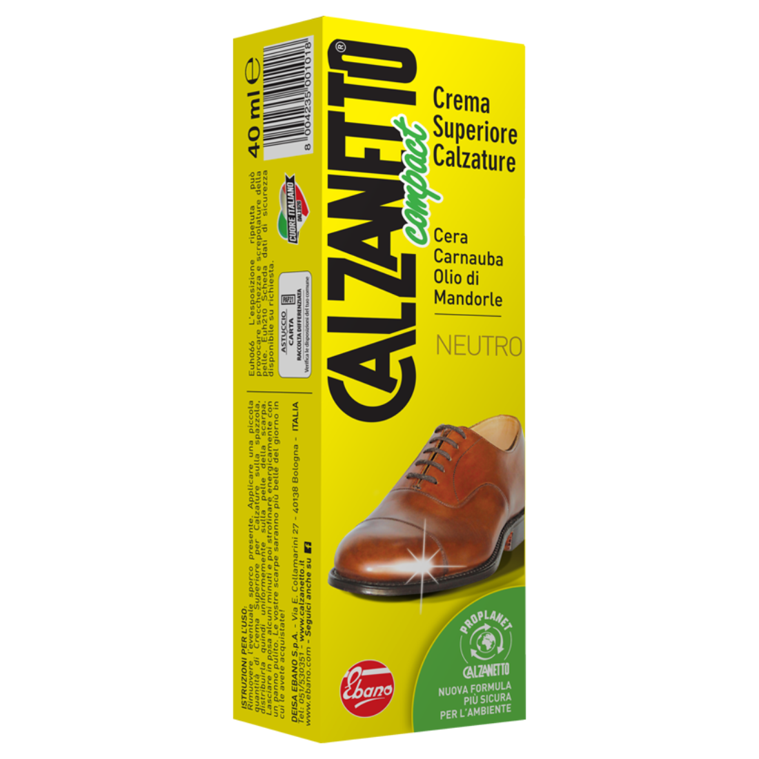 CALZANETTO COMPACT POMATA PER SCARPE 40 ML NEUTRO