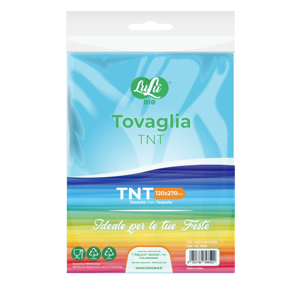 LULU' TOVAGLIA IN TNT 120X270 CM 1PZ CELESTE