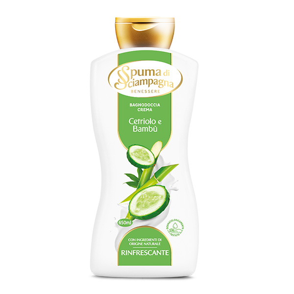 SPUMA DI SCIAMPAGNA BAGNO CREMA 650 ML RINFRESCANTE CETRIOLO E BAMBU'