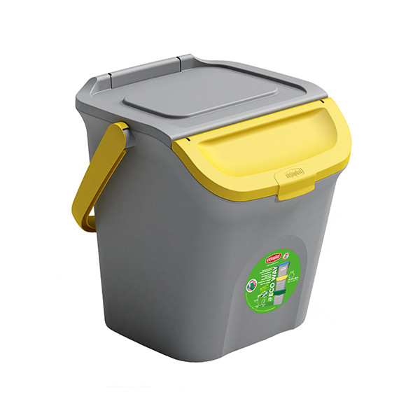 STEFANPLAST PATTUMIERA VERTICALE 28 LT ECO WAY GRIGIO E GIALLO