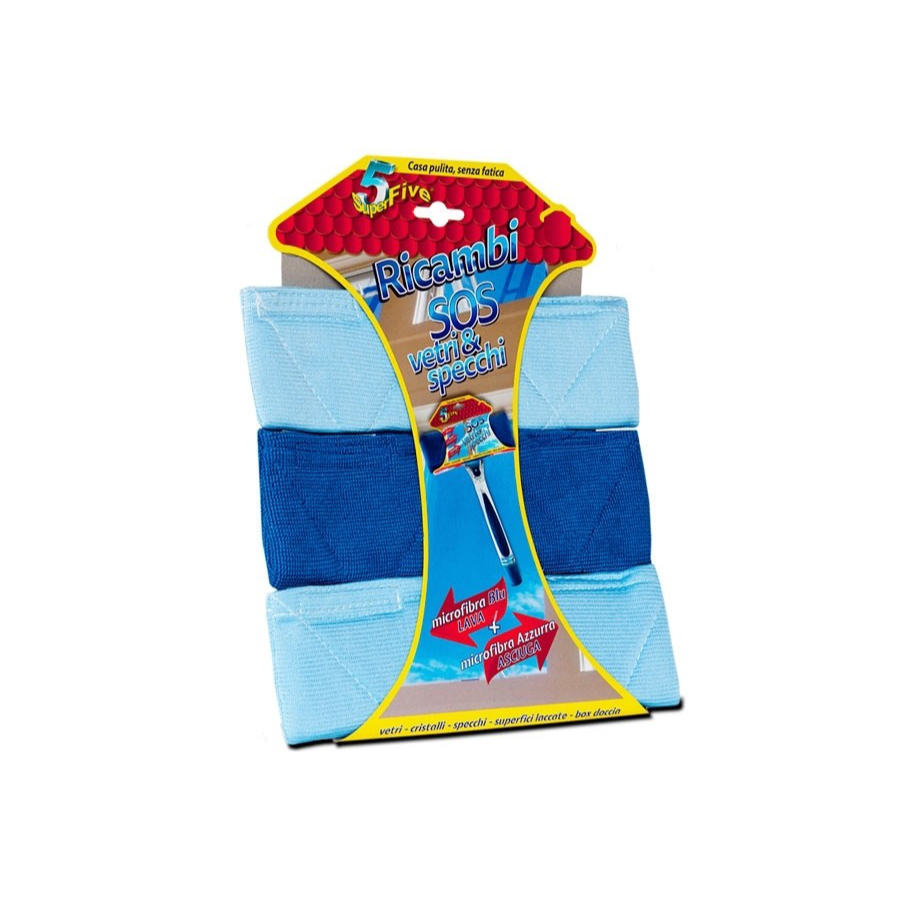 SUPERFIVE 5 PANNO MICROFIBRA VETRI & SPECCHI  3PZ