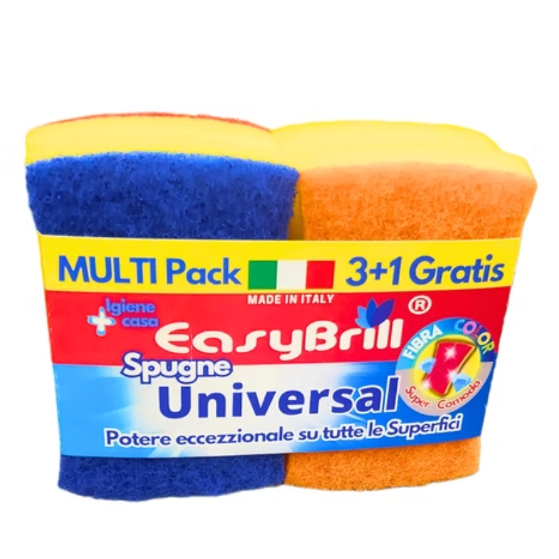 EASYBRILL SPUGNE PIATTI ABRASIVE UNIVERSAL 3+1 MULTIPACK