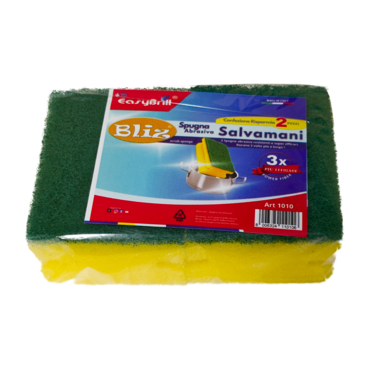 EASYBRILL SPUGNE PIATTI BLIZ SALVAMANI CON IMPUGNATURA 2 PZ