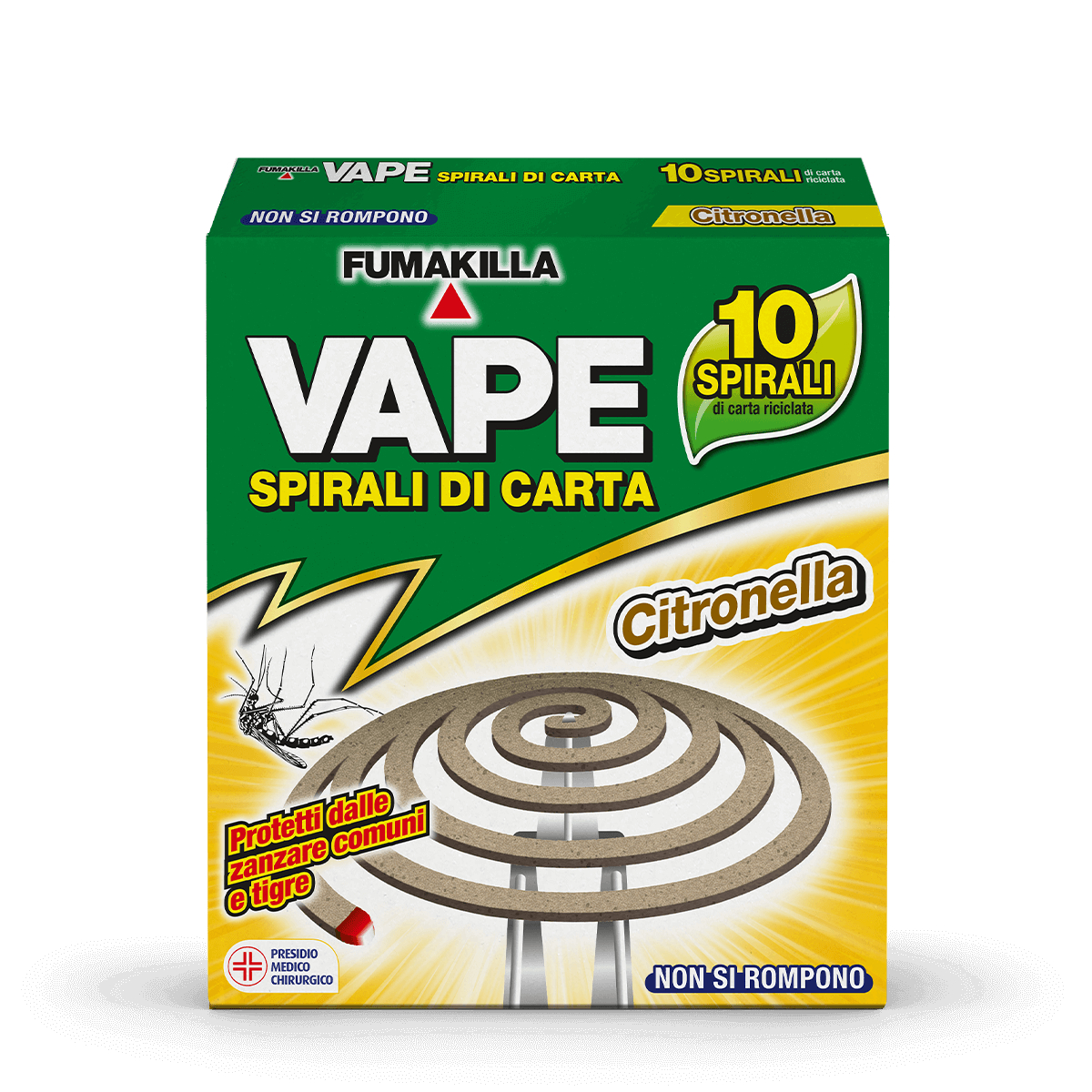 VAPE SPIRALI ANTIZANZARE 10 PZ DI CARTA ALLA CITRONELLA