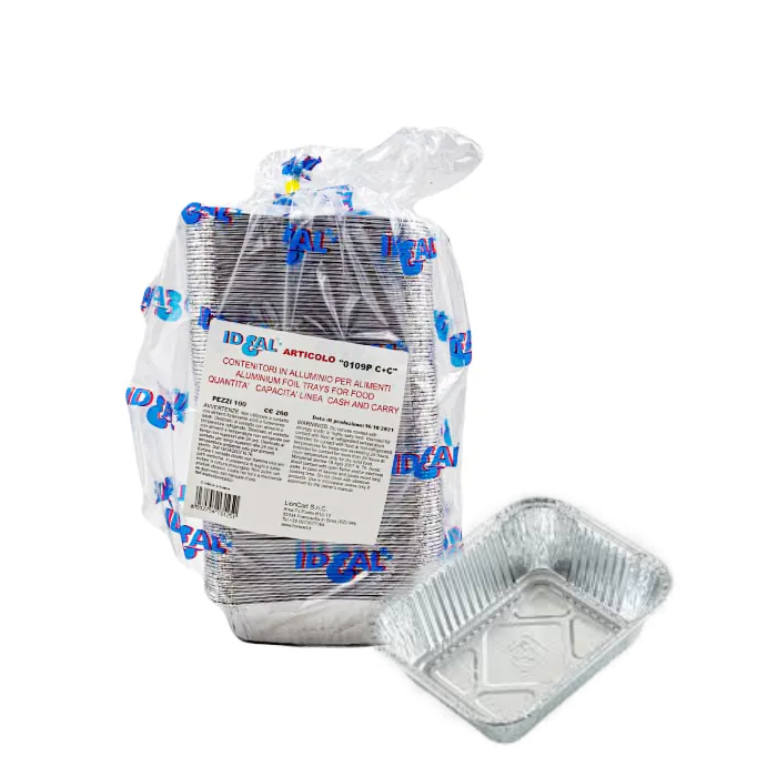 IDEAL PROFESSIONAL TEGLIE ALLUMINIO 1/2 PORZIONE 100 PZ BORDO G